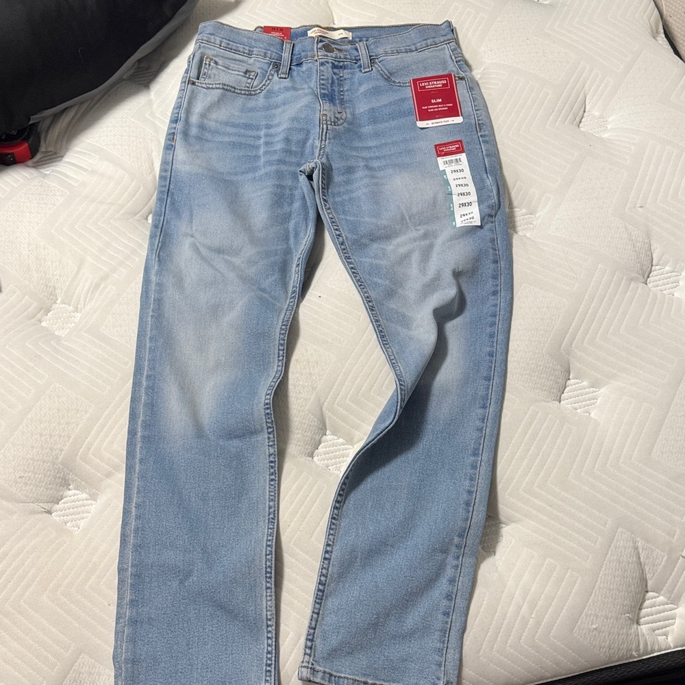 Levi's Men's Denim Slim Straight Jeans - Light Blue